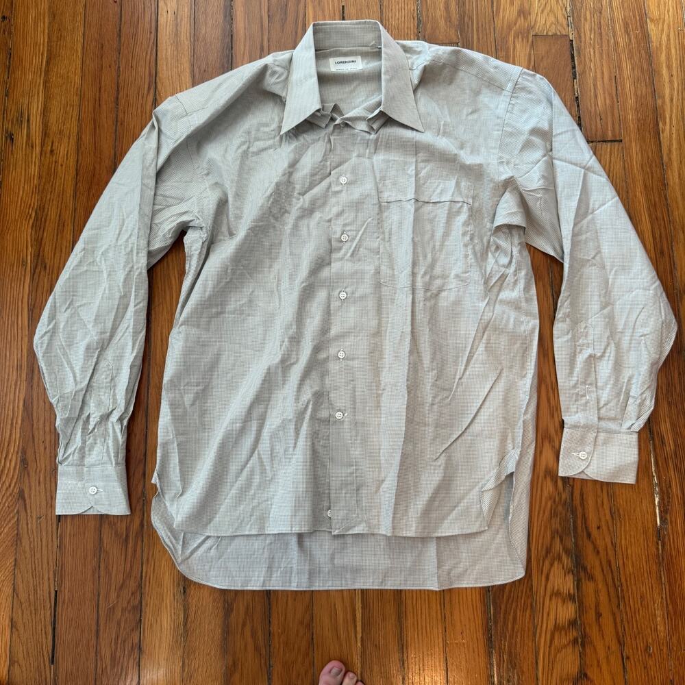Lorenzini Made in Italy Mens Gray Dress Shirt‎ Long Sleeve 15.5" 39